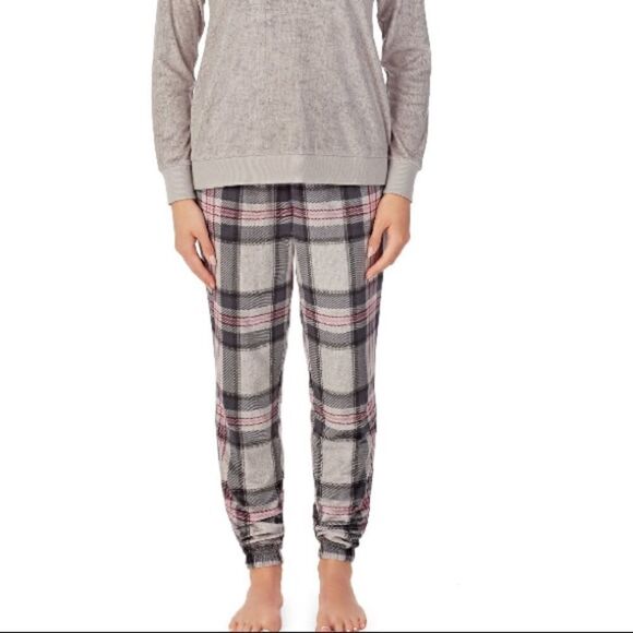 Plaid Velour Sleep Pants - Picture 5 of 7